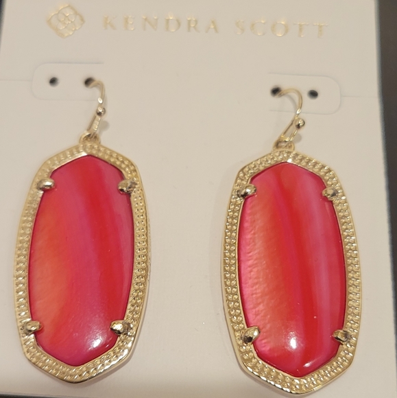 Kendra Scott Red Mother of Pearl Elle Earrings - Picture 6 of 16